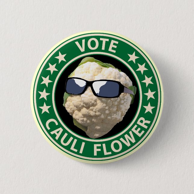 Badge Rond 5 Cm Fleur de Cauli de vote (Devant)