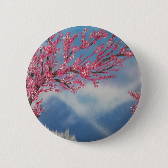 Badge Rond 5 Cm Fleur de cerise (Devant)