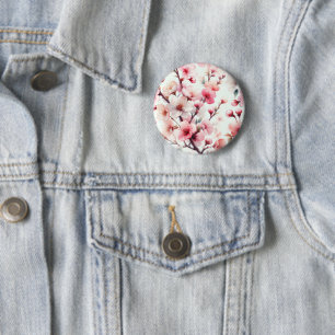 Badge Rond 5 Cm Fleur de Cerisier