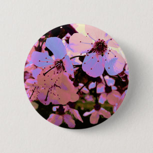 Badge Rond 5 Cm Fleur de cerisier rose