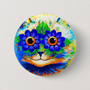 Badge Rond 5 Cm Fleur de chat