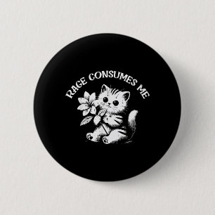 Badge Rond 5 Cm Fleur de chat Rage Consomme Drôle de dicton Chat F