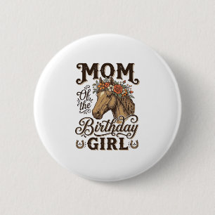 Badge Rond 5 Cm Fleur de cheval occidental vintage pour l'annivers