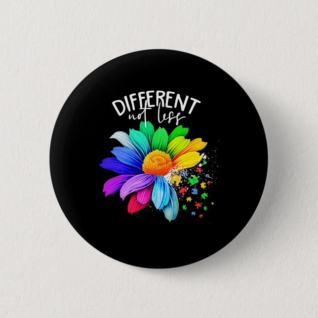 Badge Rond 5 Cm Fleur de couleur différente Pas moins de sensibili (Devant)