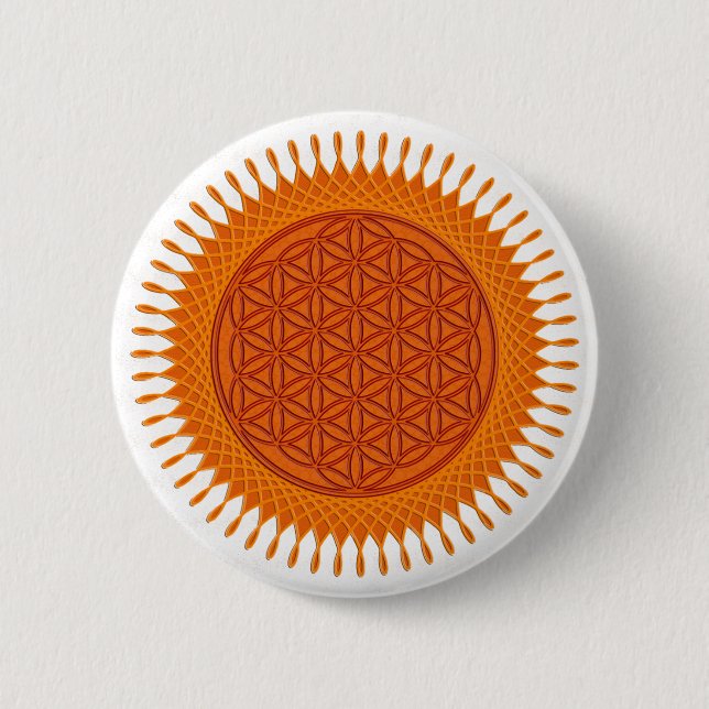 Badge Rond 5 Cm Fleur de design en direct / ensoleillé (Devant)