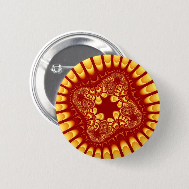 Badge Rond 5 Cm Fleur de feu (Devant & derrière)