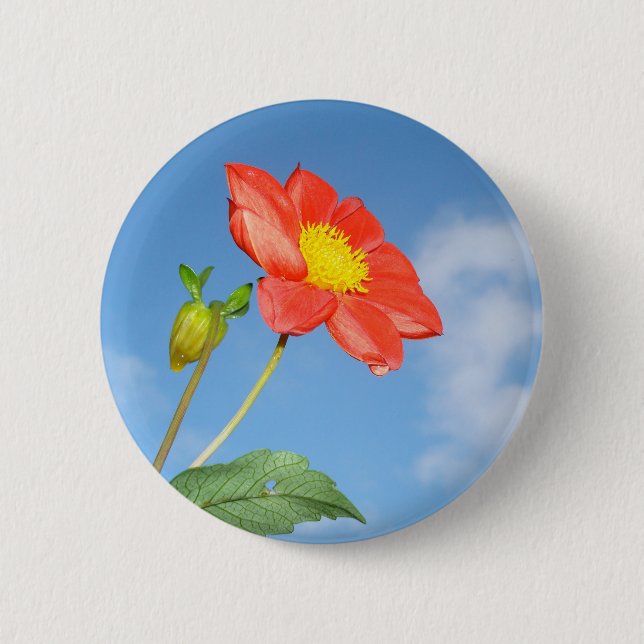 Badge Rond 5 Cm Fleur de fraisier enjouée (Devant)