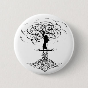 Badge Rond 5 Cm Fleur de la vie