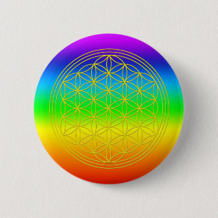 Badge Rond 5 Cm Fleur de la vie chakra 2