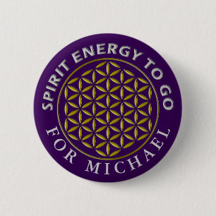Badge Rond 5 Cm Fleur de la vie - timbre - énergie spirituelle all