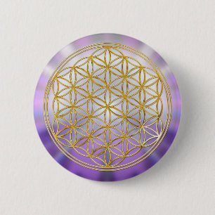 Badge Rond 5 Cm Fleur De La Vie Yantra