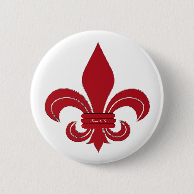 Badge Rond 5 Cm Fleur de Lis (Devant)
