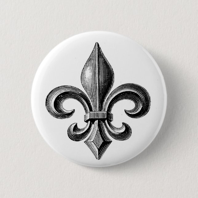 Badge Rond 5 Cm Fleur-De-Lis (Devant)