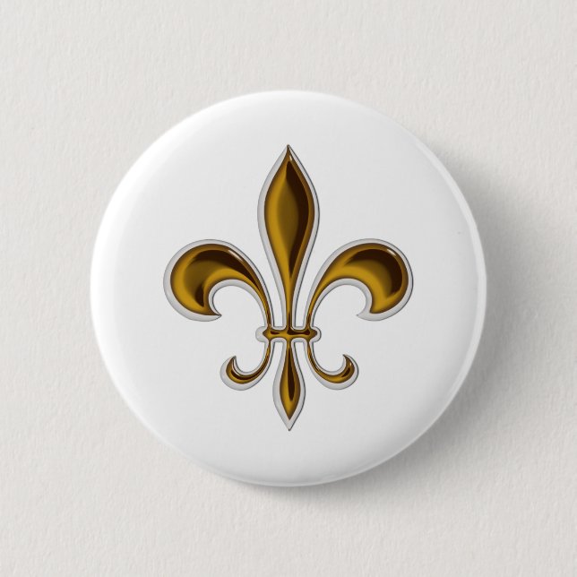 Badge Rond 5 Cm Fleur De Lis (Devant)