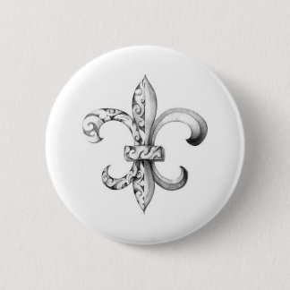 Badge Rond 5 Cm fleur-De-lis