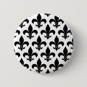 Badge Rond 5 Cm Fleur de lis Motif Classic