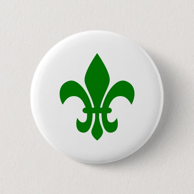Badge Rond 5 Cm Fleur de Lis verte (Devant)