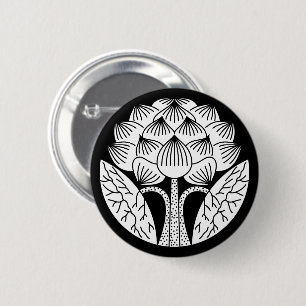 Badge Rond 5 Cm Fleur de lotus debout