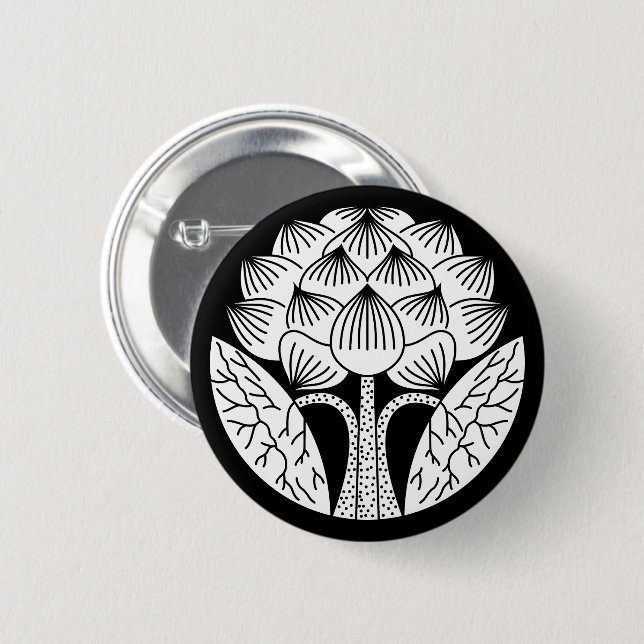 Badge Rond 5 Cm Fleur de lotus debout (Devant & derrière)
