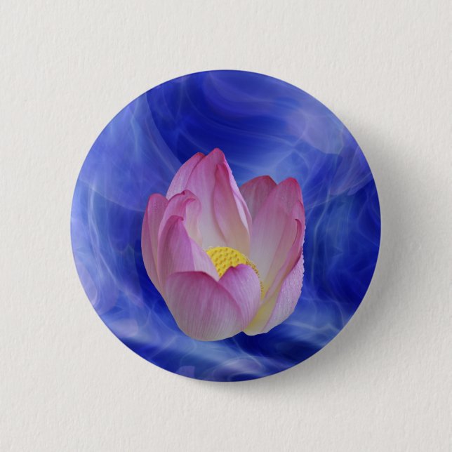 Badge Rond 5 Cm Fleur de lotus du coeur au coeur (Devant)