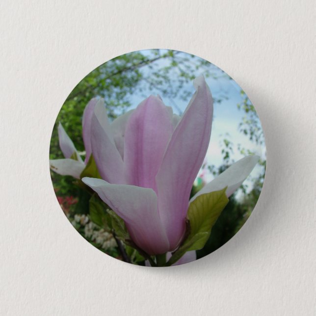Badge Rond 5 Cm fleur de magnolia (Devant)
