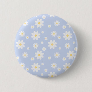 Badge Rond 5 Cm Fleur de marguerite blanche classique