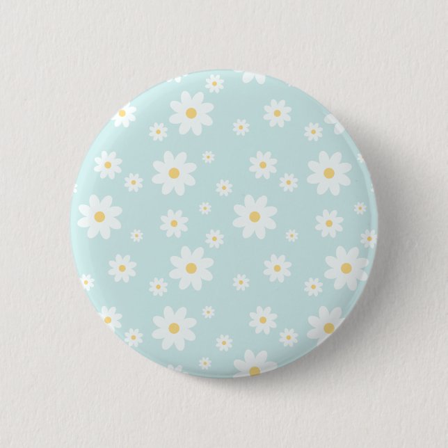 Badge Rond 5 Cm Fleur de marguerite blanche classique (Devant)
