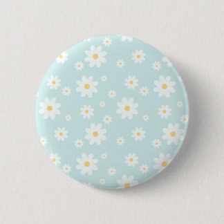 Badge Rond 5 Cm Fleur de marguerite blanche classique