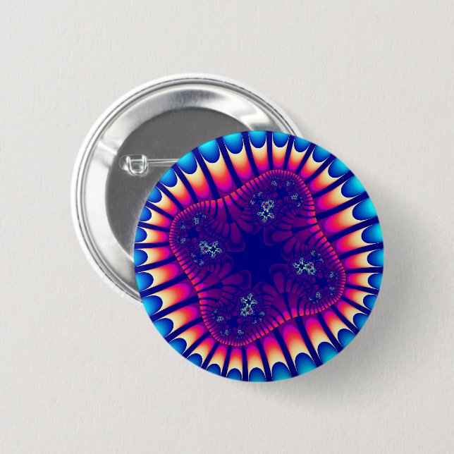 Badge Rond 5 Cm Fleur de mer de corail (Devant & derrière)