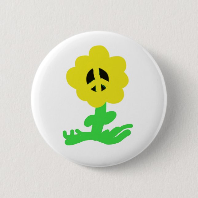 Badge Rond 5 Cm Fleur de paix (Devant)