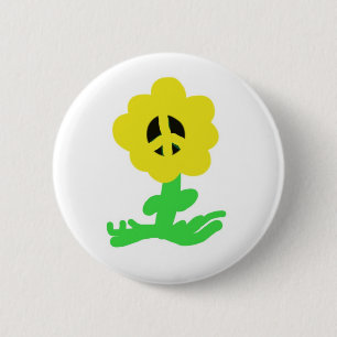 Badge Rond 5 Cm Fleur de paix