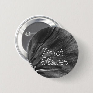 Badge Rond 5 Cm Fleur de porche / Noir et blanc /