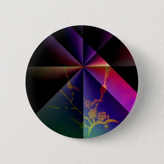 Badge Rond 5 Cm Fleur de prune -Mei Hua- Bouton (Devant)