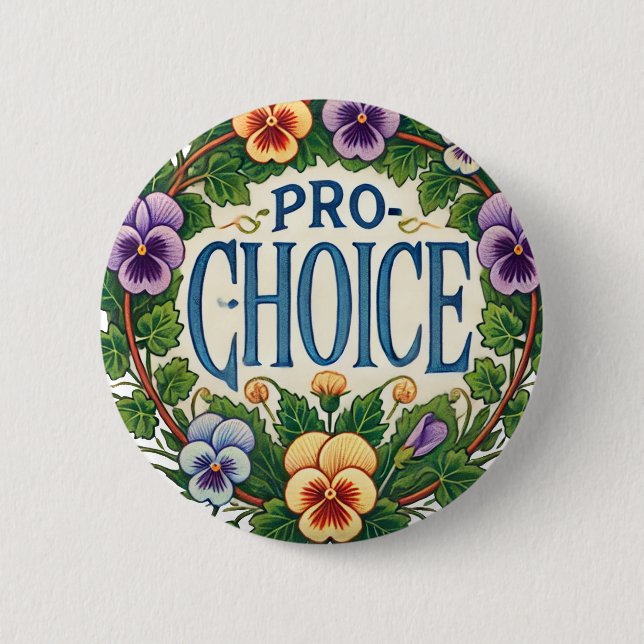 Badge Rond 5 Cm Fleur de purée Pro-Choice (Devant)