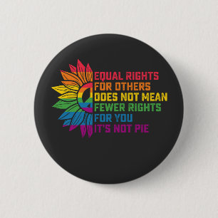 Badge Rond 5 Cm Fleur de soleil de la fierté LGBT Égalité des droi