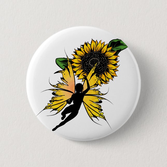 Badge Rond 5 Cm Fleur de tournesol (Devant)
