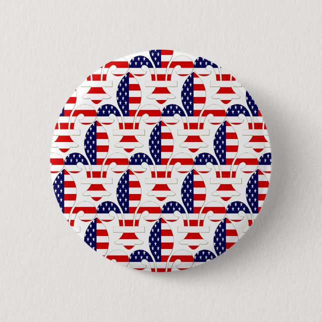 Badge Rond 5 Cm Fleur de USA (Devant)