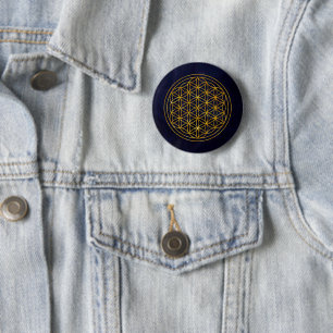 Badge Rond 5 Cm fleur de vie