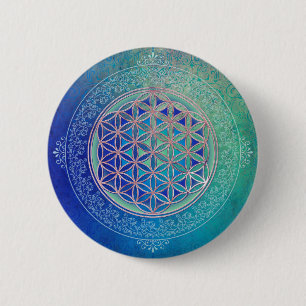 Badge Rond 5 Cm Fleur de vie / Blume des Lebens - Ornement VI