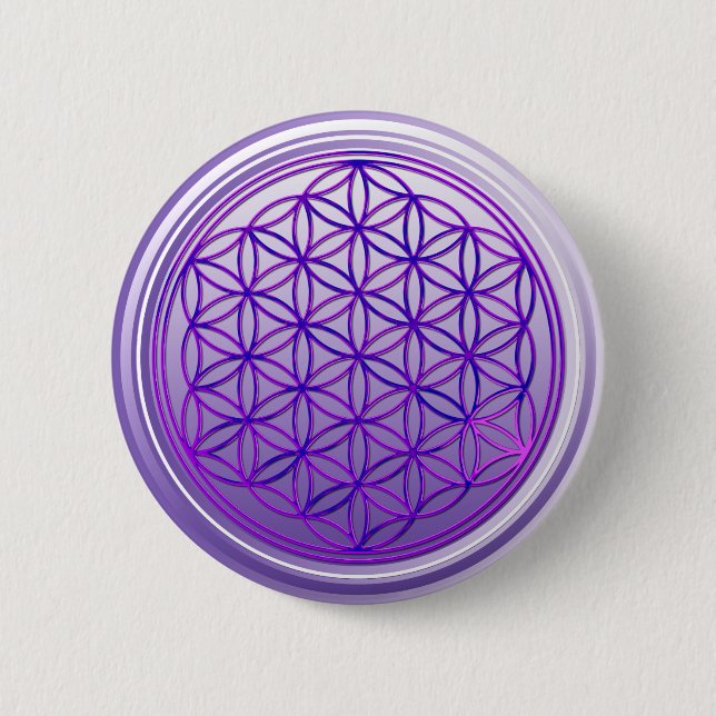 Badge Rond 5 Cm Fleur de vie / Blume des Lebens - violet (Devant)