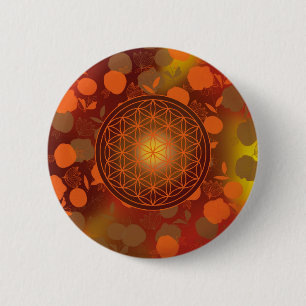 Badge Rond 5 Cm fleur de vie, chakra,zen,géométrie sacrée,