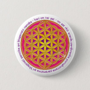 Badge Rond 5 Cm Fleur De Vie / Mantra Moola