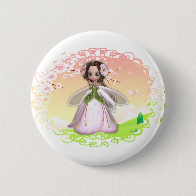 Badge Rond 5 Cm Fleur Design 2 (Devant)