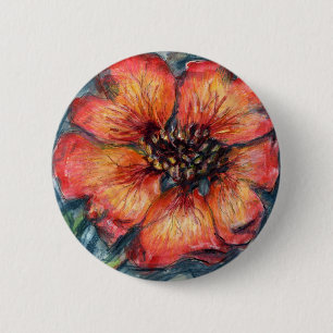 Badge Rond 5 Cm Fleur d'huile de cendres du Népal