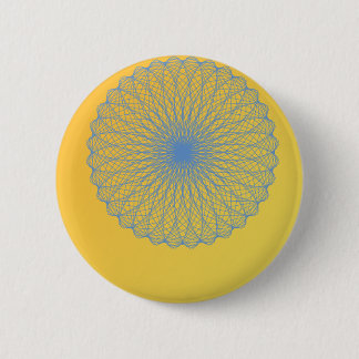 Badge Rond 5 Cm fleur en jaune 482 art abstrait