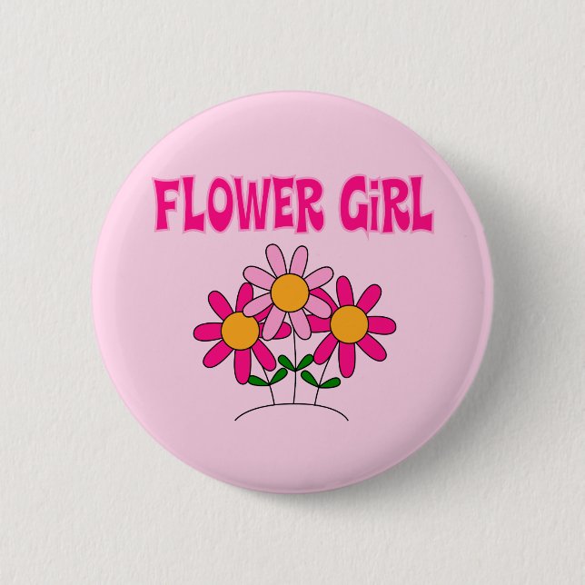 Badge Rond 5 Cm Fleur fille (Devant)