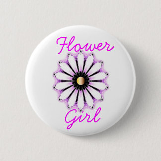 Badge Rond 5 Cm Fleur Girl
