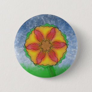 Badge Rond 5 Cm Fleur impeccable