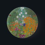 Badge Rond 5 Cm fleur jardin klimt gustav cottage<br><div class="desc">Une oeuvre d'art classique de Gustav Klimt,  Cottage Garden,  Bauergarten,  1907,  est un gros plan d'un jardin fleuri,  une peinture florale colorée.</div>