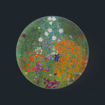 Badge Rond 5 Cm fleur jardin klimt gustav cottage<br><div class="desc">Une oeuvre d'art classique de Gustav Klimt,  Cottage Garden,  Bauergarten,  1907,  est un gros plan d'un jardin fleuri,  une peinture florale colorée.</div>